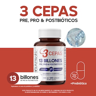 Foto 2 | Pre Pro Y Postbióticos Megabiotic 120 Caps Probióticos