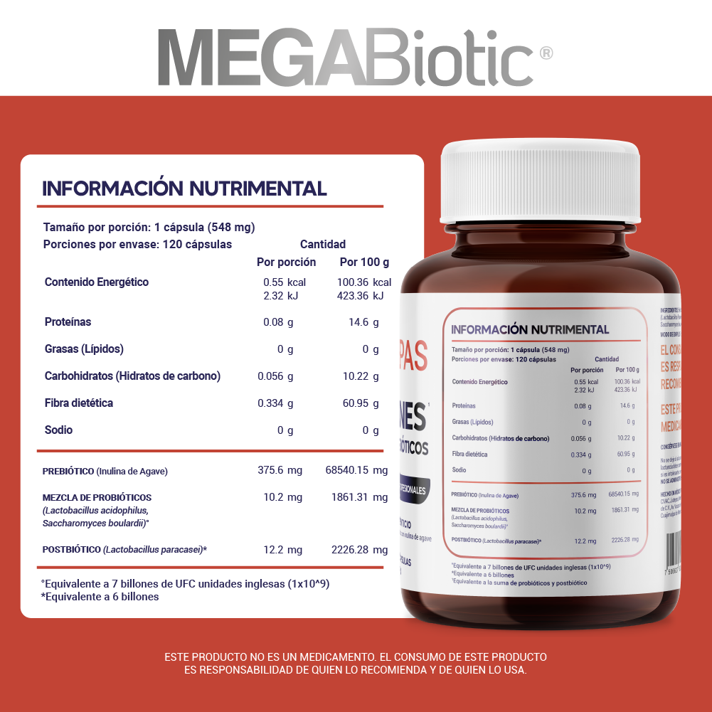 Foto 6 pulgar | Pre Pro Y Postbióticos Megabiotic 120 Caps Probióticos