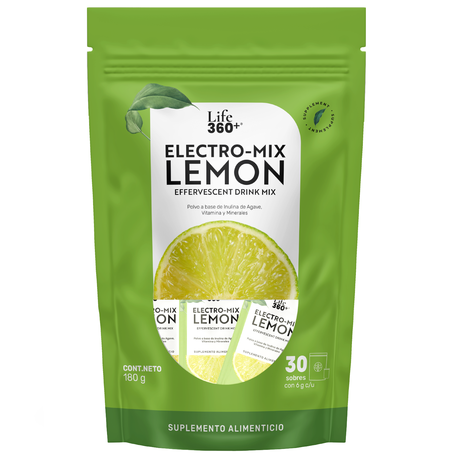 Foto 1 | Life360+ Electro-mix Effervescent Drink Limón 30 Sobres