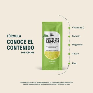 Foto 3 | Life360+ Electro-mix Effervescent Drink Limón 30 Sobres