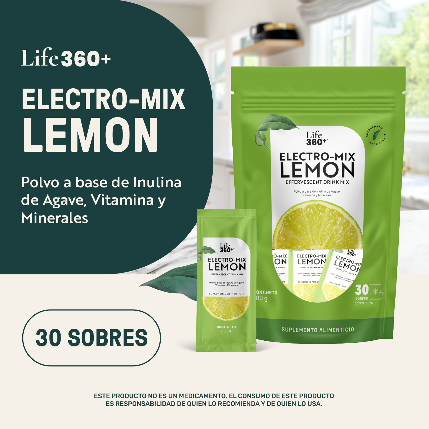 Foto 5 pulgar | Life360+ Electro-mix Effervescent Drink Limón 30 Sobres