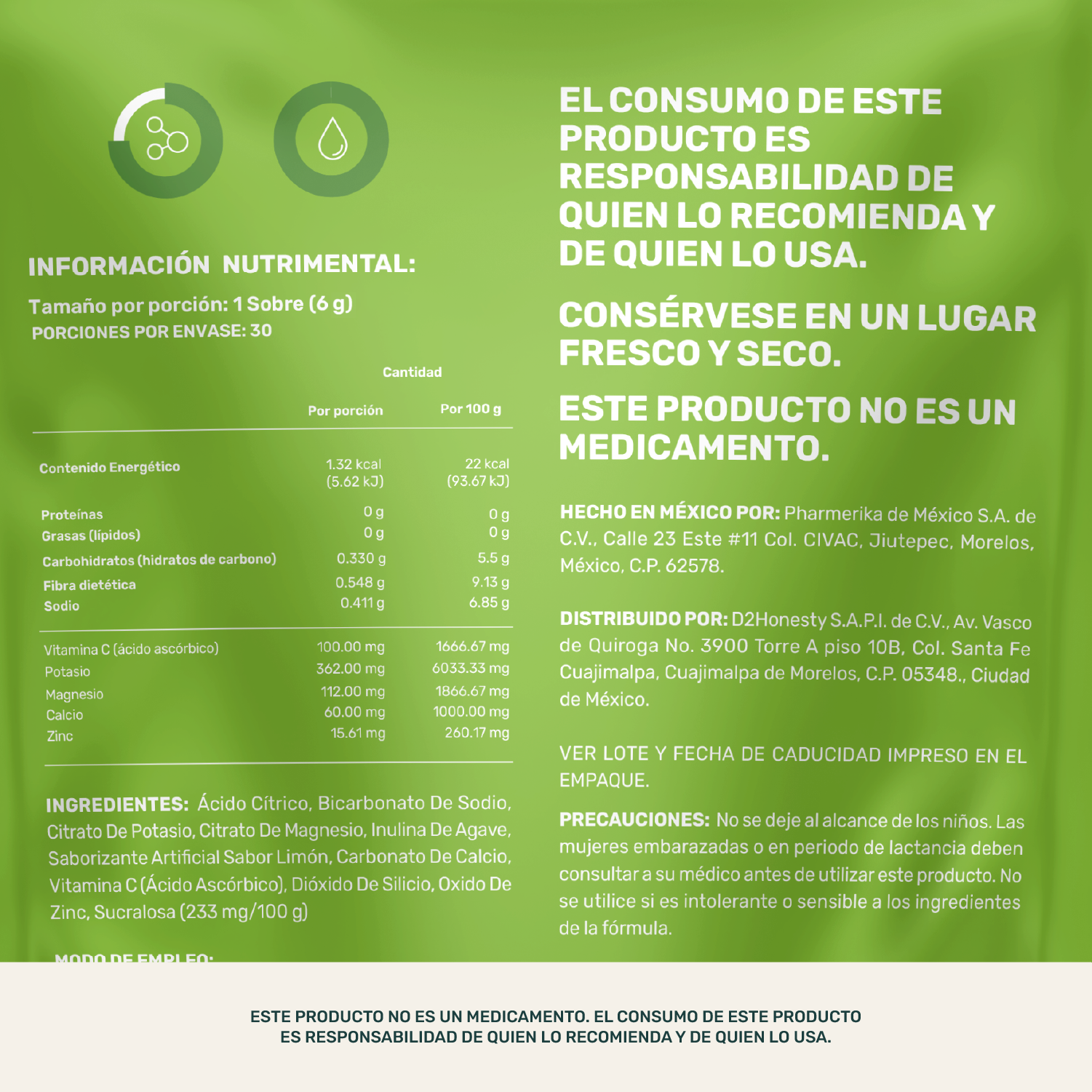 Foto 5 | Life360+ Electro-mix Effervescent Drink Limón 30 Sobres