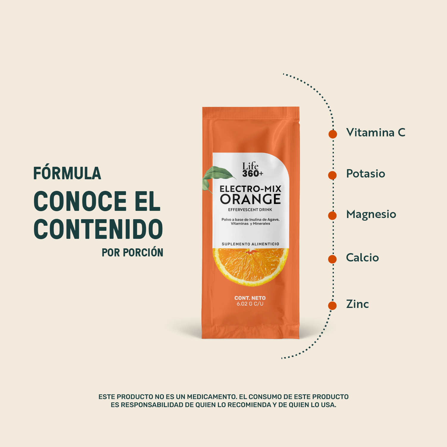 Foto 4 pulgar | Life360+ Electro-mix Effervescent Drink Naranja 30 Sobres