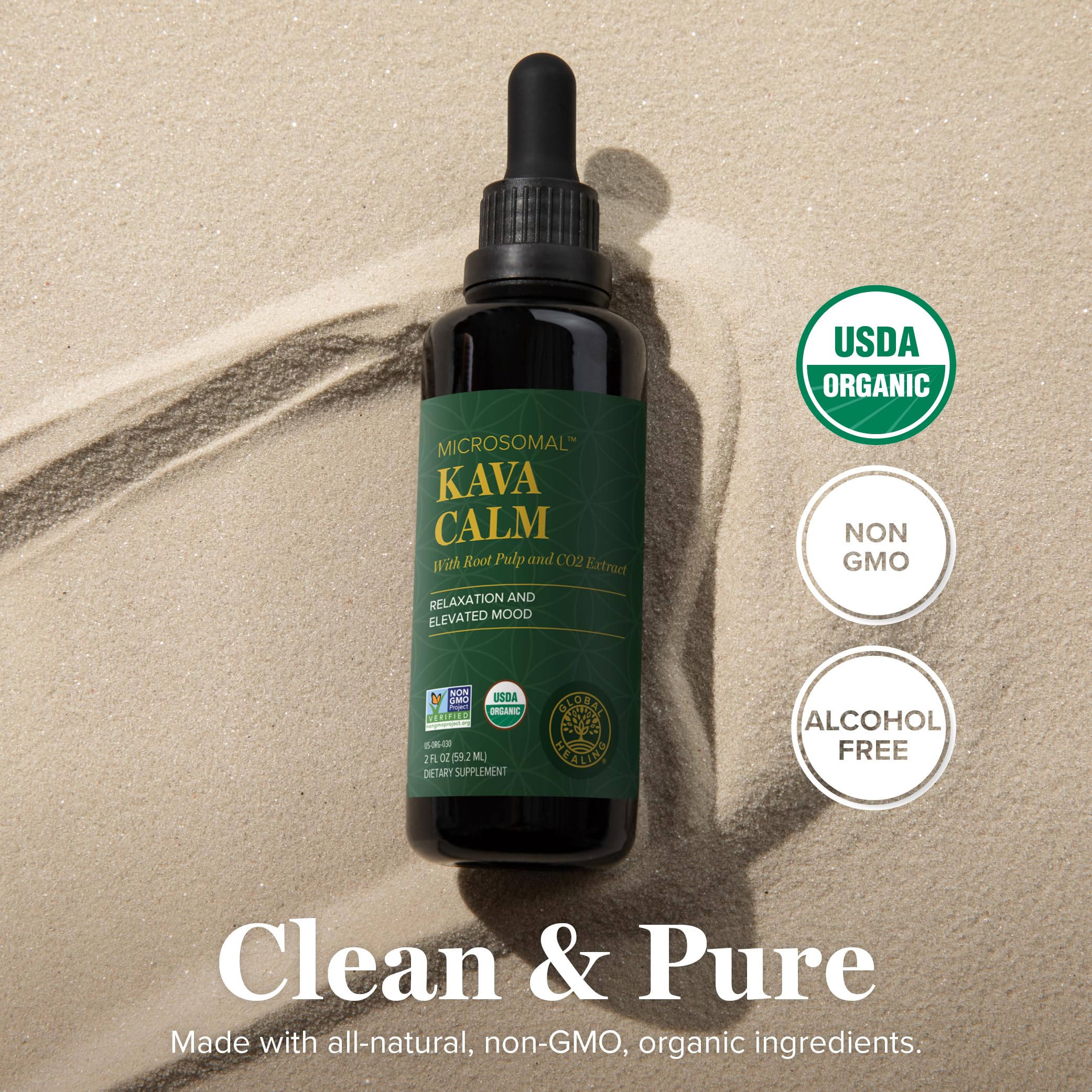 Foto 5 pulgar | Suplemento Global Healing Organic Kava Calm 60 Ml - Venta Internacional.