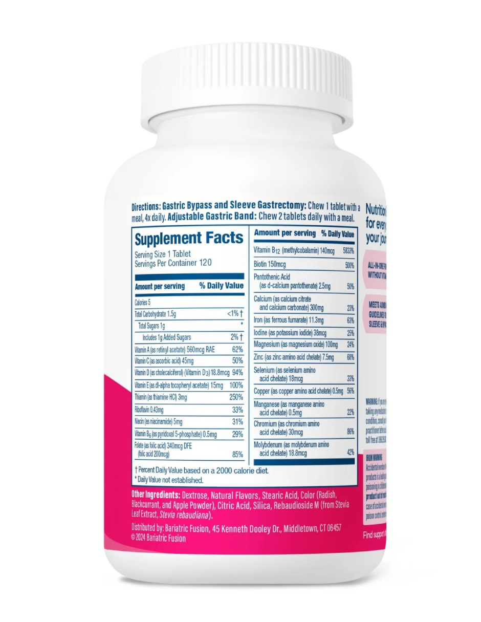 Foto 3 | Suplemento Bariatrico Bariatric Fusion Multivitamínico Wild Cherry Cereza 120 Tabs