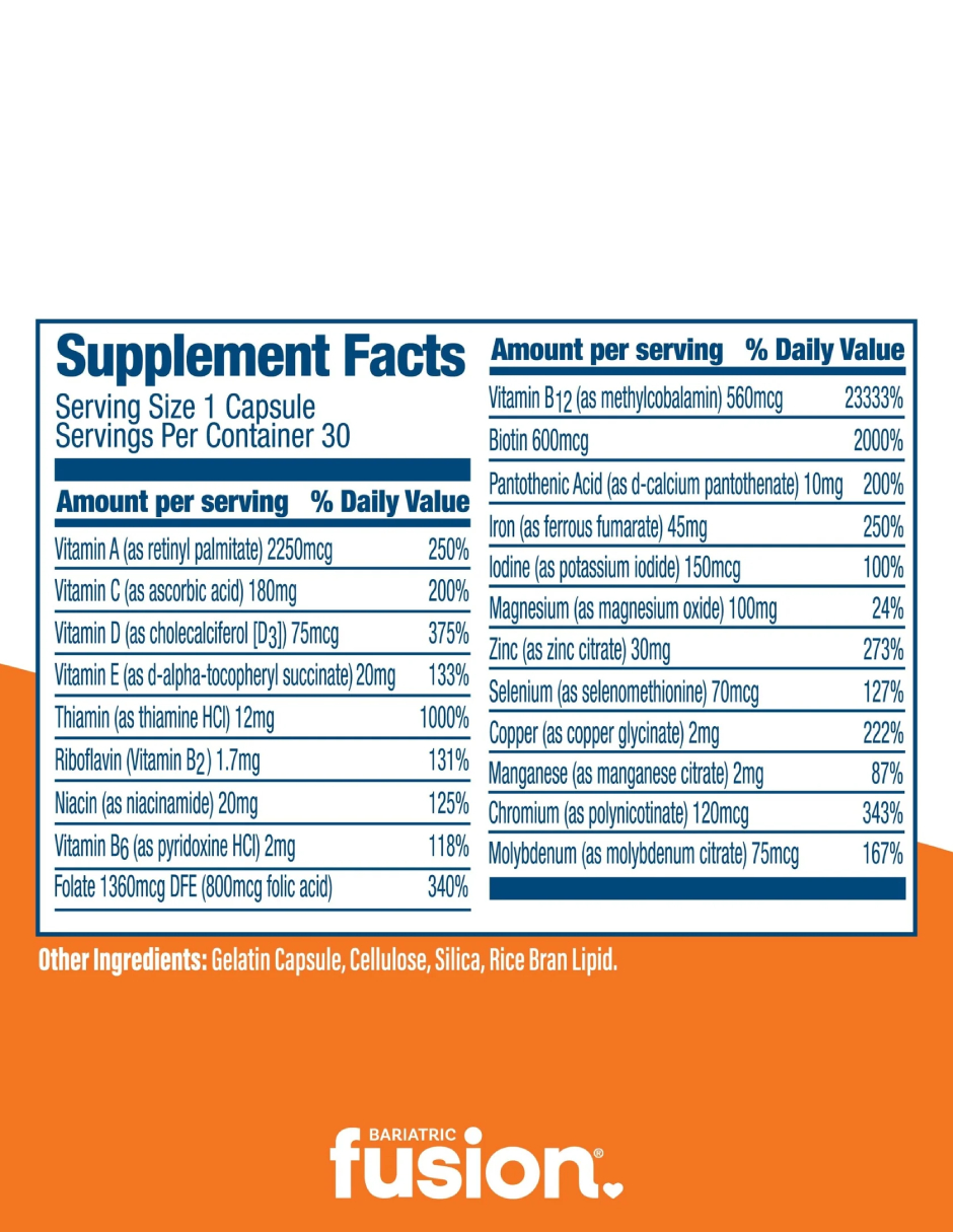Foto 6 pulgar | Suplemento Bariatrico Bariatric Fusion Multivitamin One Per Day 30 Capsulas