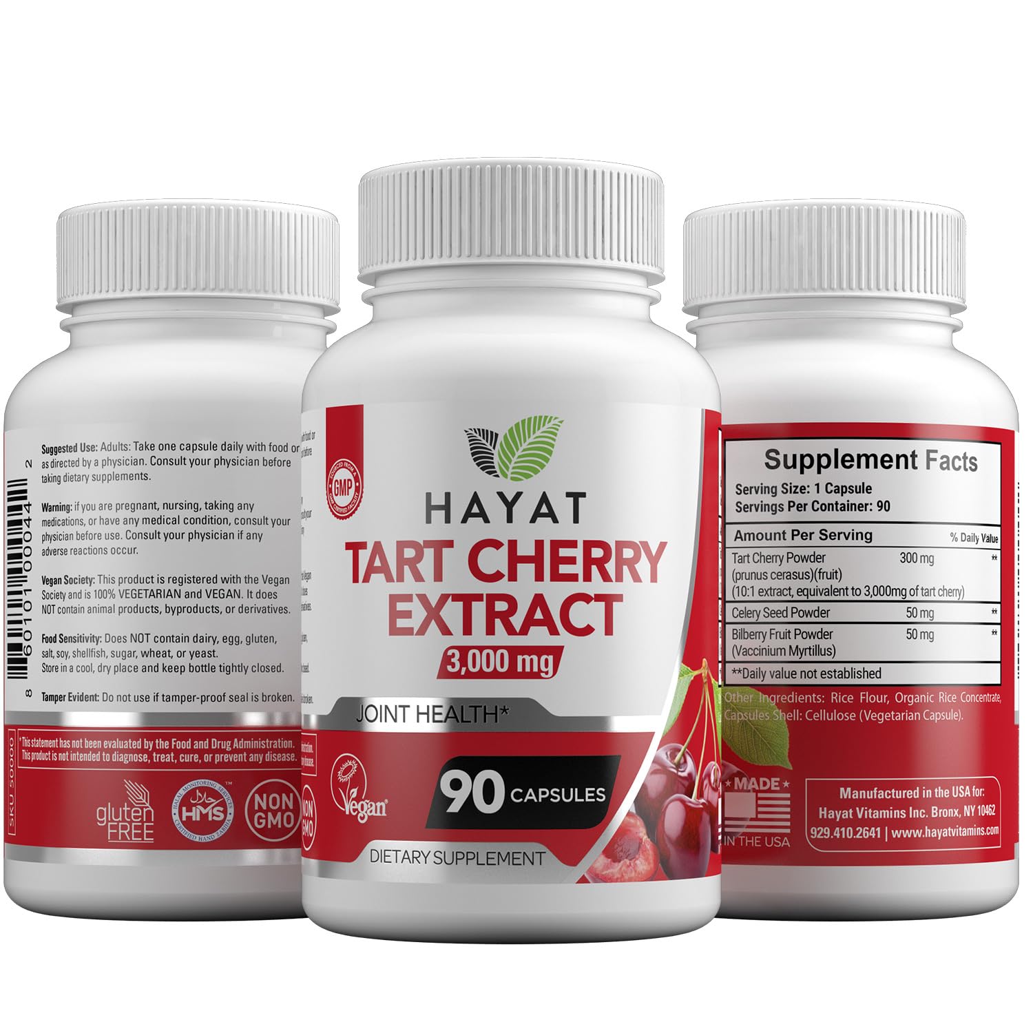 Foto 5 pulgar | Suplemento Hayat Vitamins Vegan Natural Tarta Cereza 3000 Mg - Venta Internacional.