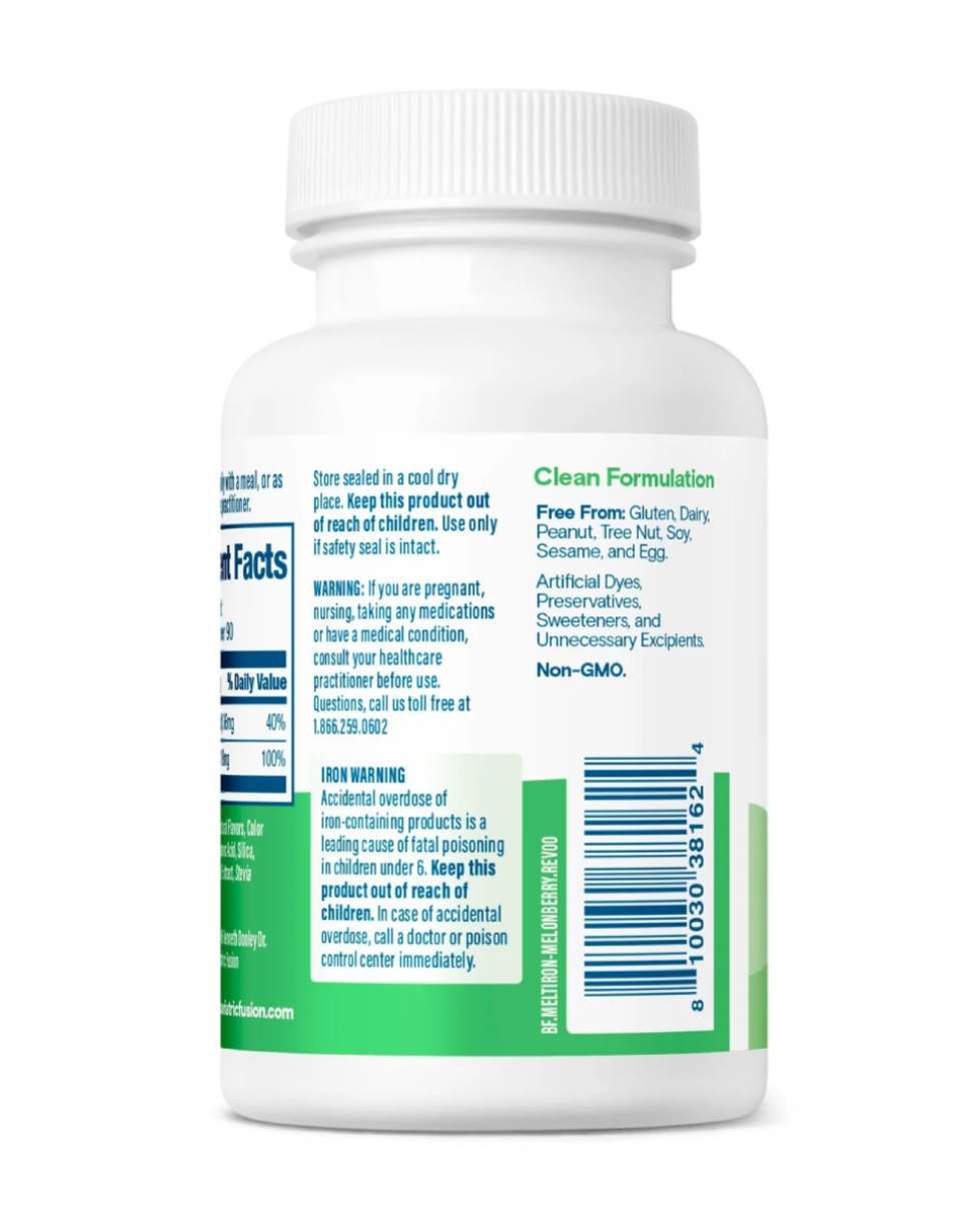 Foto 4 pulgar | Suplemento Bariatrico Bariatric Fusion Iron Plus Vitamin C Quick Melt Melon-berry 90 Tas