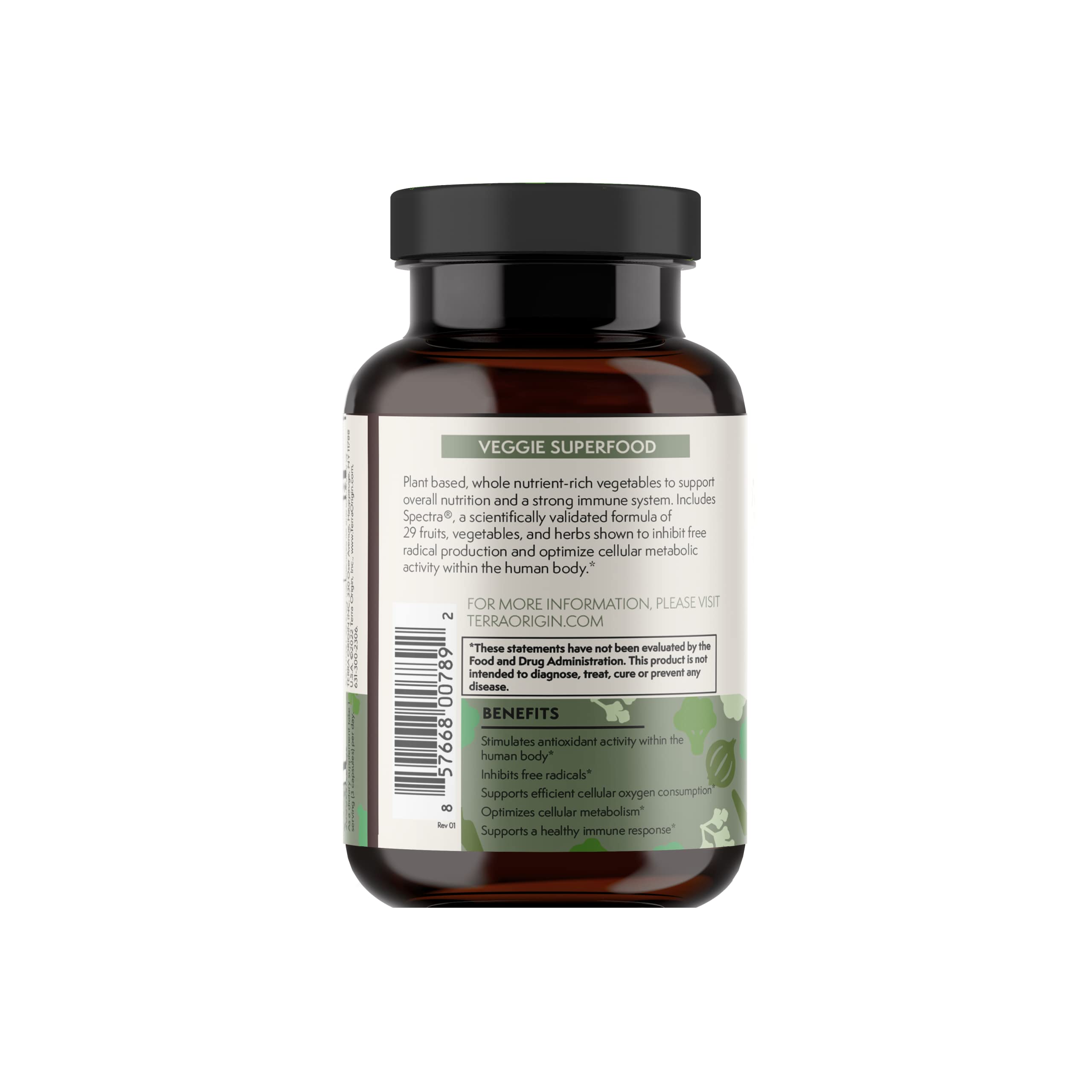 Foto 7 pulgar | Cápsulas Vegetarianas Superfood Terra Origin 90 Cápsulas - Venta Internacional.