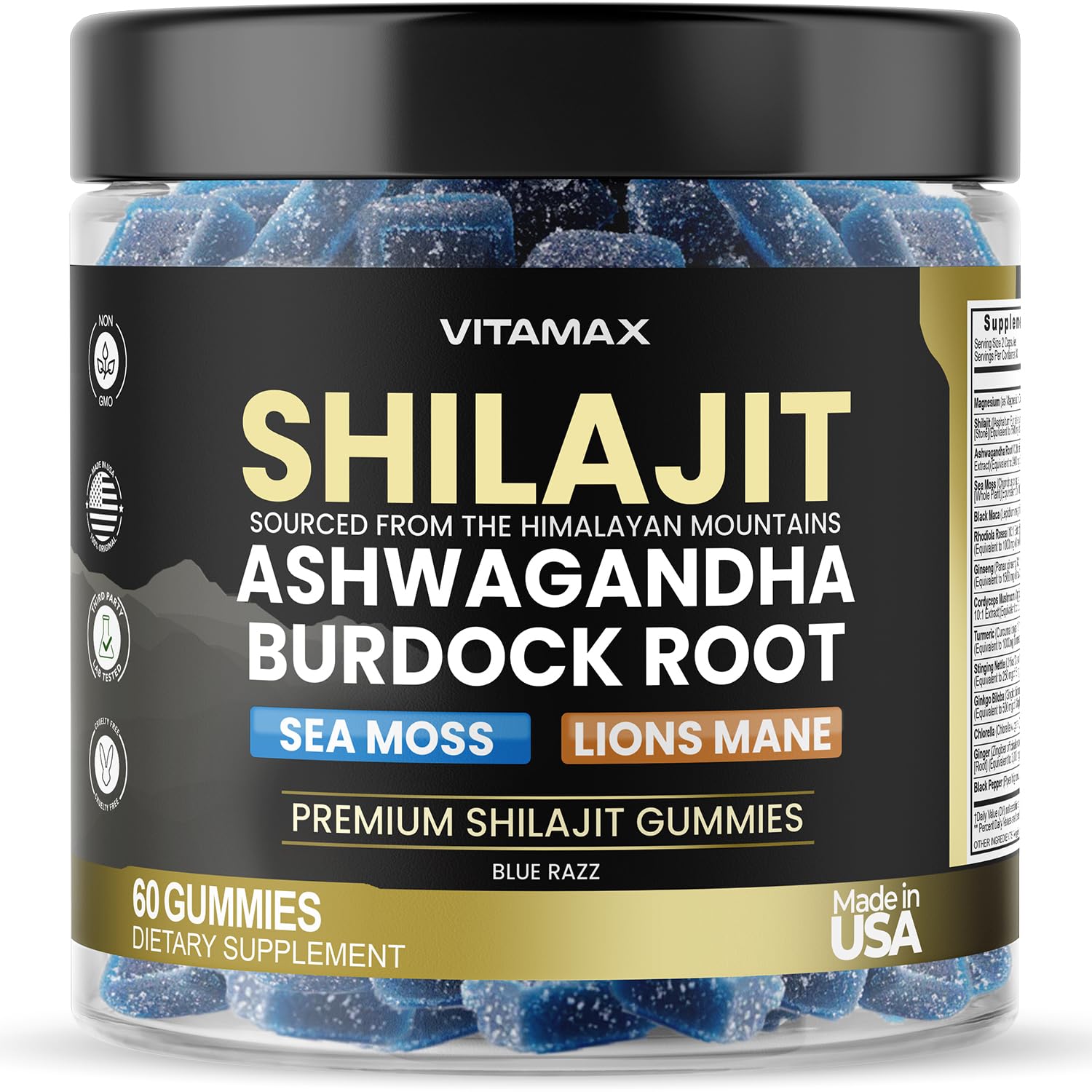 Suplemento Vitamax, Gomitas Orgánicas De Shilajit, 1500 Mg, 60 Unidades - Venta Internacional.