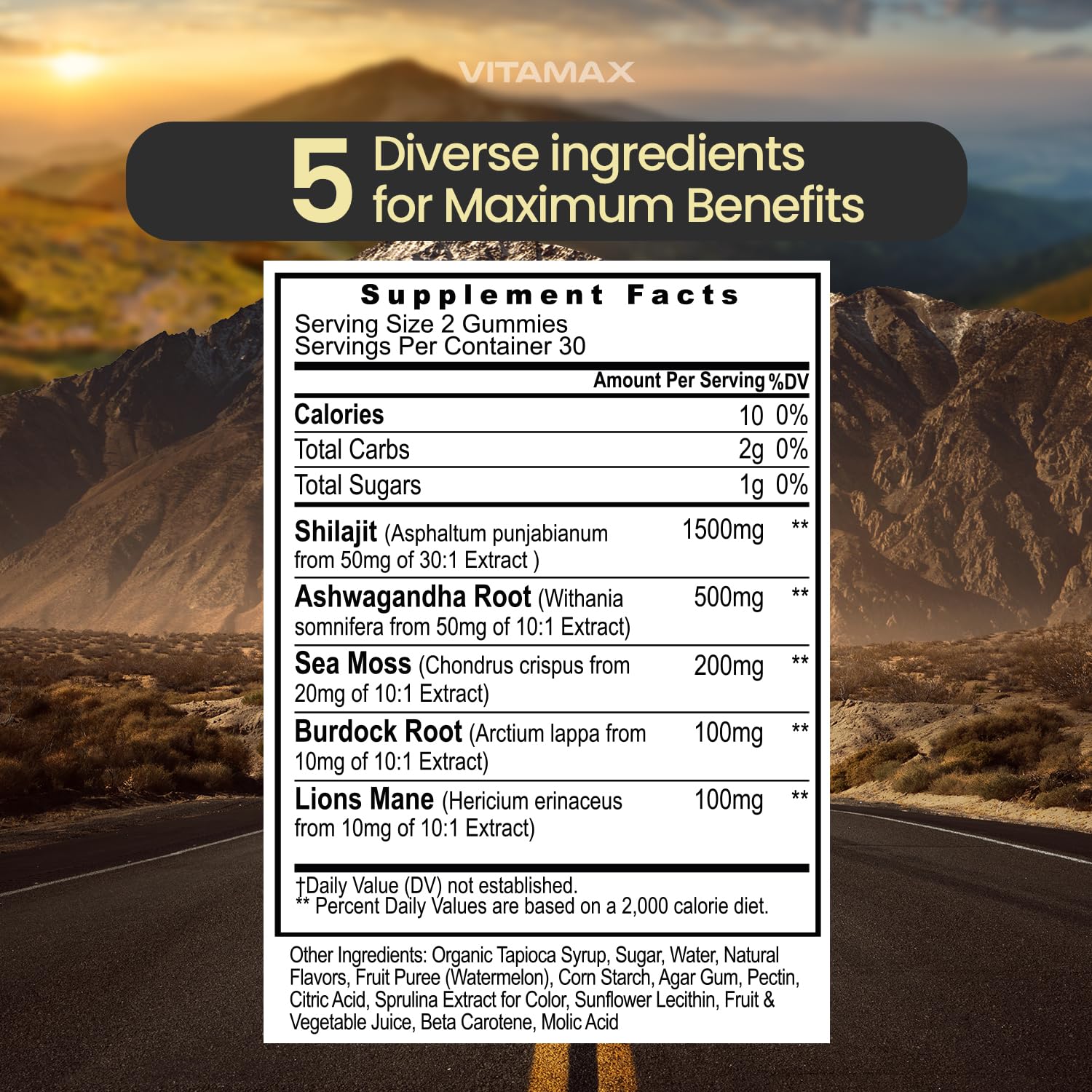 Foto 6 | Suplemento Vitamax, Gomitas Orgánicas De Shilajit, 1500 Mg, 60 Unidades - Venta Internacional.