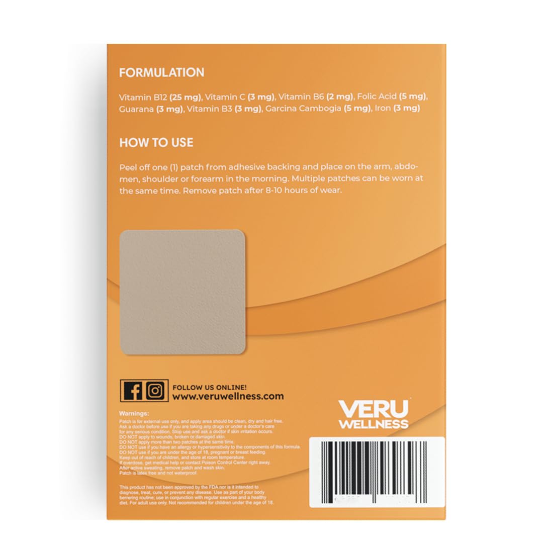 Foto 8 pulgar | Patch Veru Wellness B12 Energy Con Garcinia Para 60 Días - Venta Internacional.