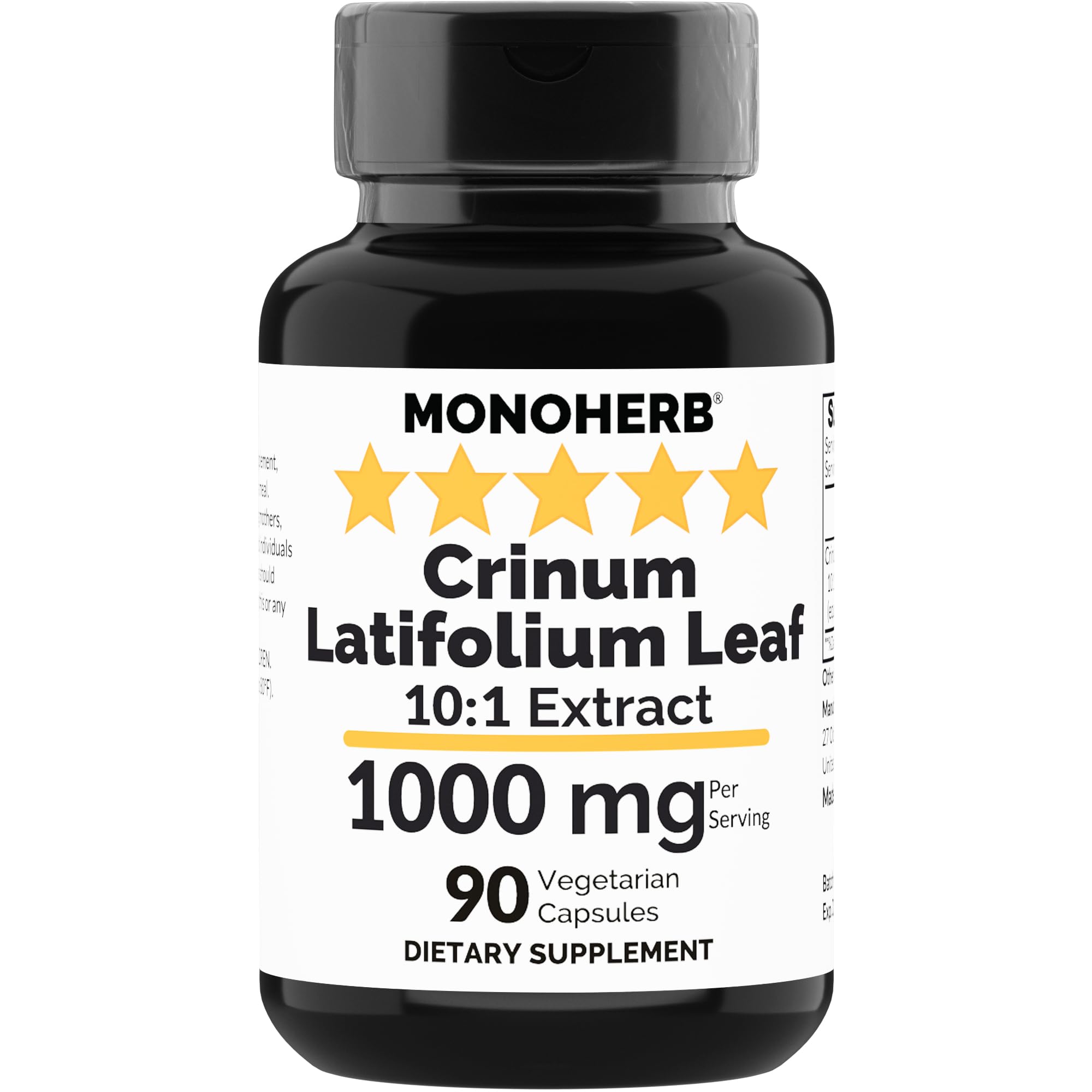 Foto 1 | Suplemento De Extracto De Hoja De Crinum Latifolium Monoherb 1000 Mg - Venta Internacional.
