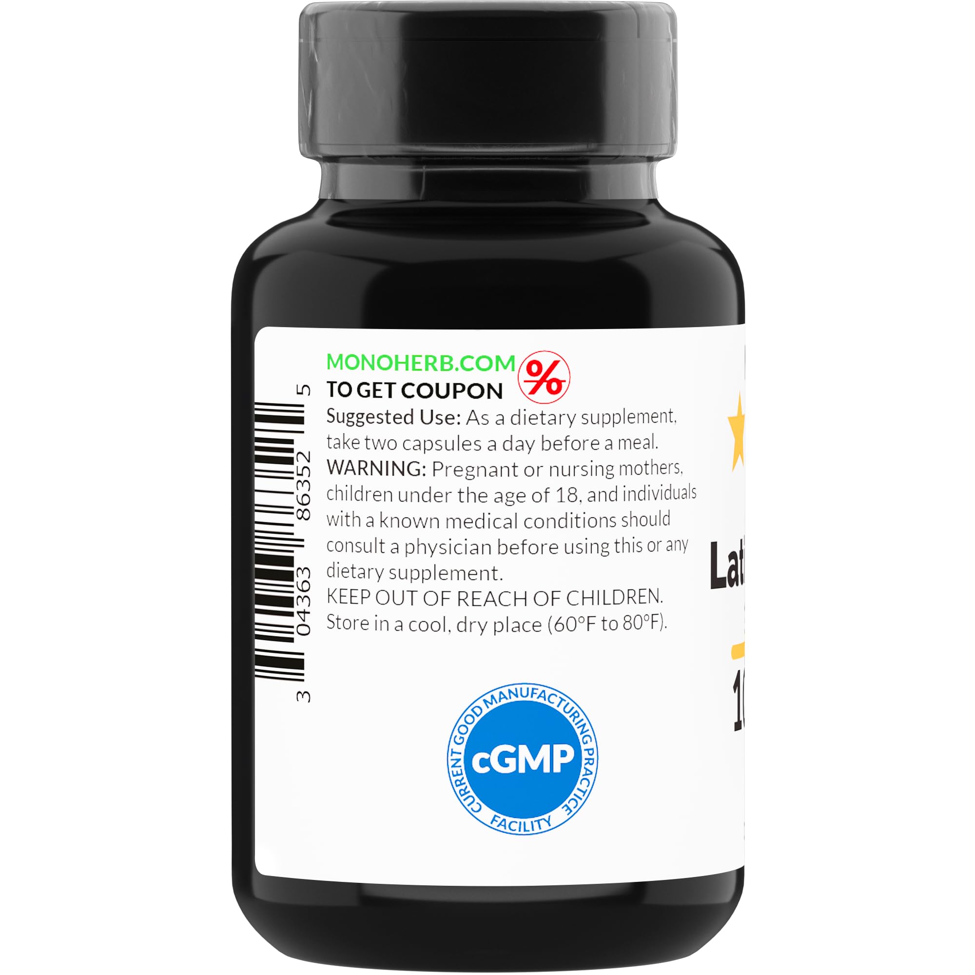 Foto 5 pulgar | Suplemento De Extracto De Hoja De Crinum Latifolium Monoherb 1000 Mg - Venta Internacional.