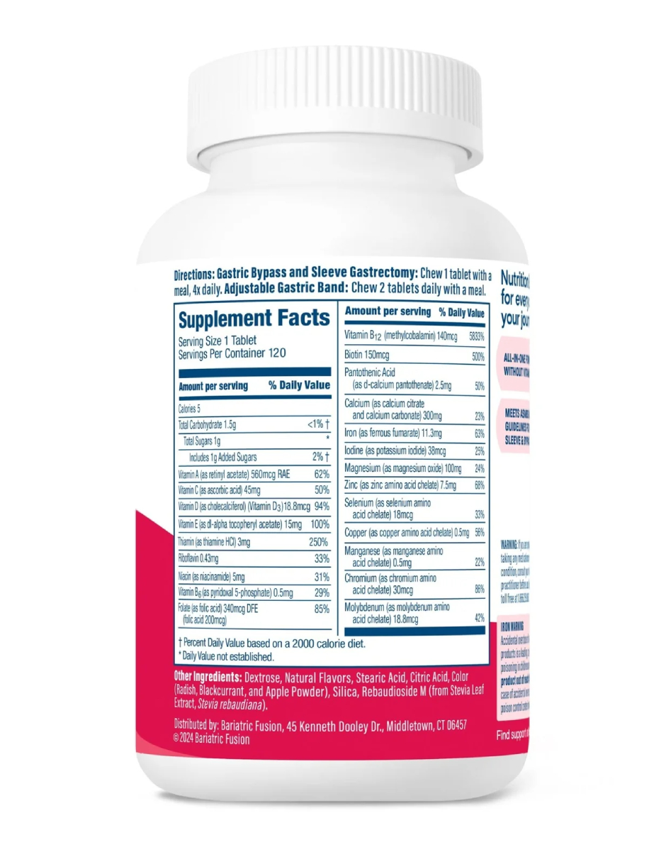 Foto 5 pulgar | Suplemento Bariatrico Bariatric Fusion Multivitamínico Strawberry Fresa 120 Tabs