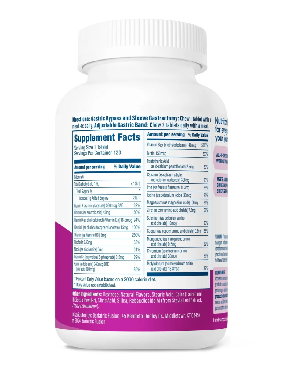 Foto 5 pulgar | Suplemento Bariatrico Bariatric Fusion Mixed Berry Multivitamínico 120 Tabs