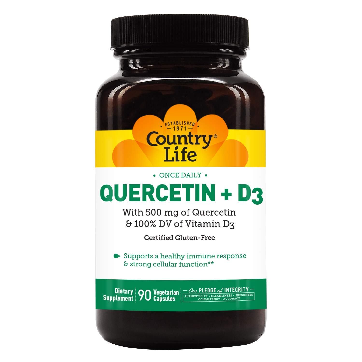 Foto 2 pulgar | Suplementos Country Life Quercetin + D3 90 Comprimidos - Venta Internacional.