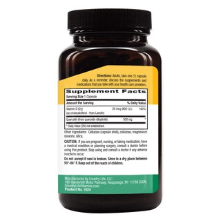 Foto 2 | Suplementos Country Life Quercetin + D3 90 Comprimidos - Venta Internacional.