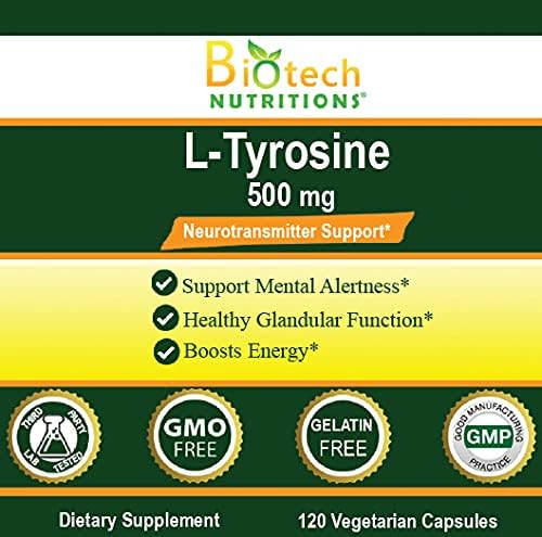 Foto 4 pulgar | Suplemento Biotech Nutritions L-tirosina 500 Mg 120 Cápsulas - Venta Internacional.