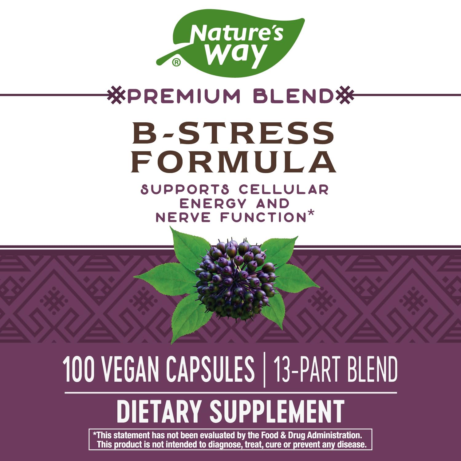 Foto 6 pulgar | Suplemento Nature's Way B-stress Formula 100 Cápsulas Veganas - Venta Internacional.