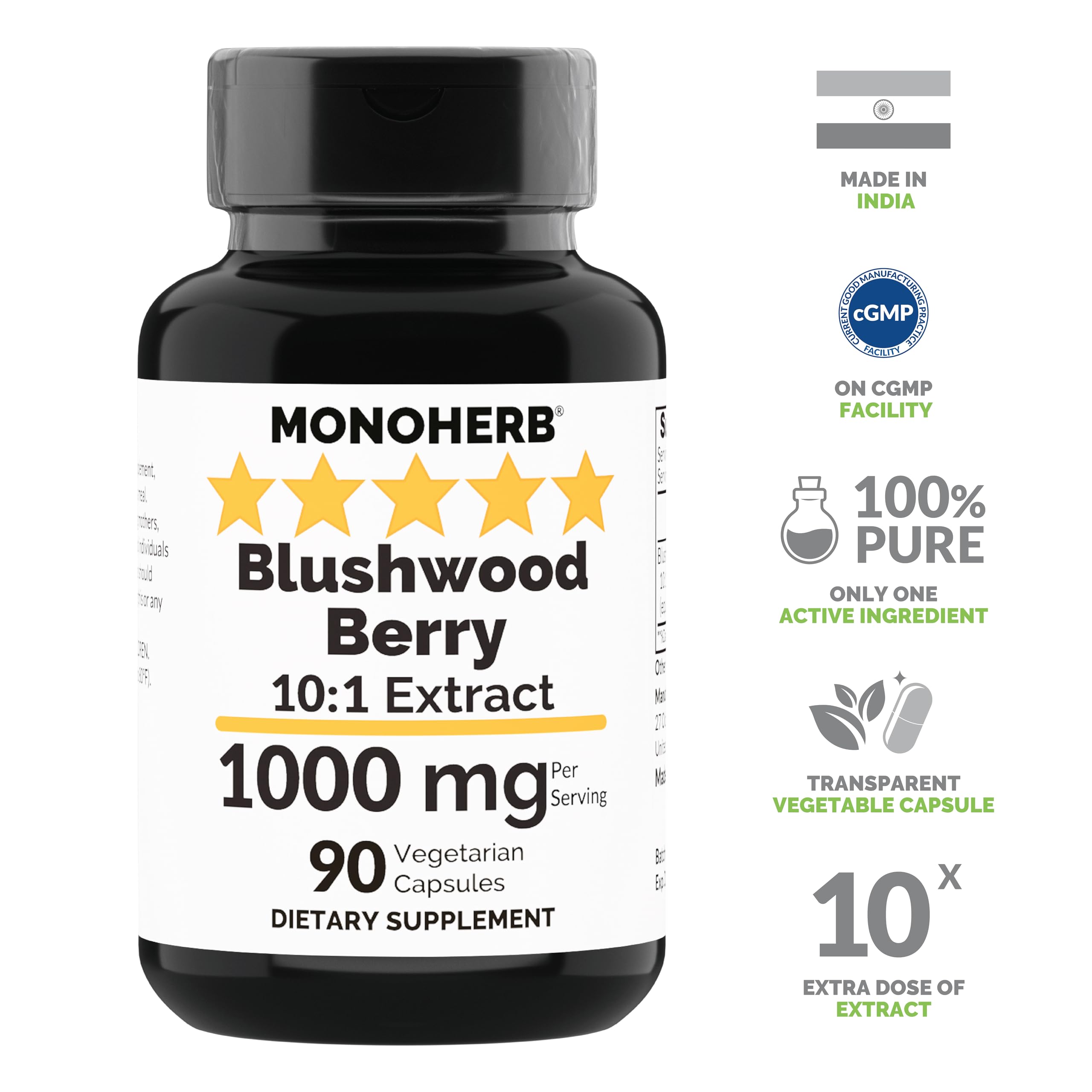Foto 3 | Suplemento Monoherb: Extracto De Bayas De Blushwood, 1000 Mg, 90 Cápsulas - Venta Internacional.