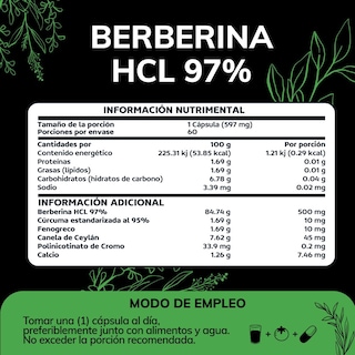 Foto 2 | Suplemento Alimenticio Berberina Clorhidrato Canela De Ceylán Fenogreco Cúrcuma Quotidien 60 Cápsulas