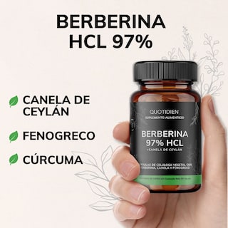 Foto 3 | Suplemento Alimenticio Berberina Clorhidrato Canela De Ceylán Fenogreco Cúrcuma Quotidien 60 Cápsulas
