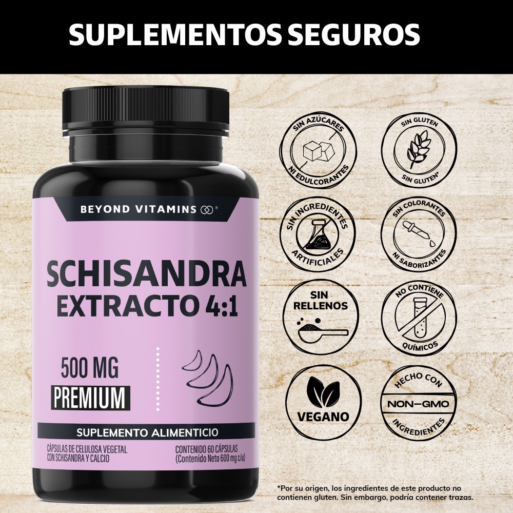 Foto 3 pulgar | Suplemento Alimenticio Schisandra Extracto 4:1 500mg Beyond Vitamins 60 Cápsulas