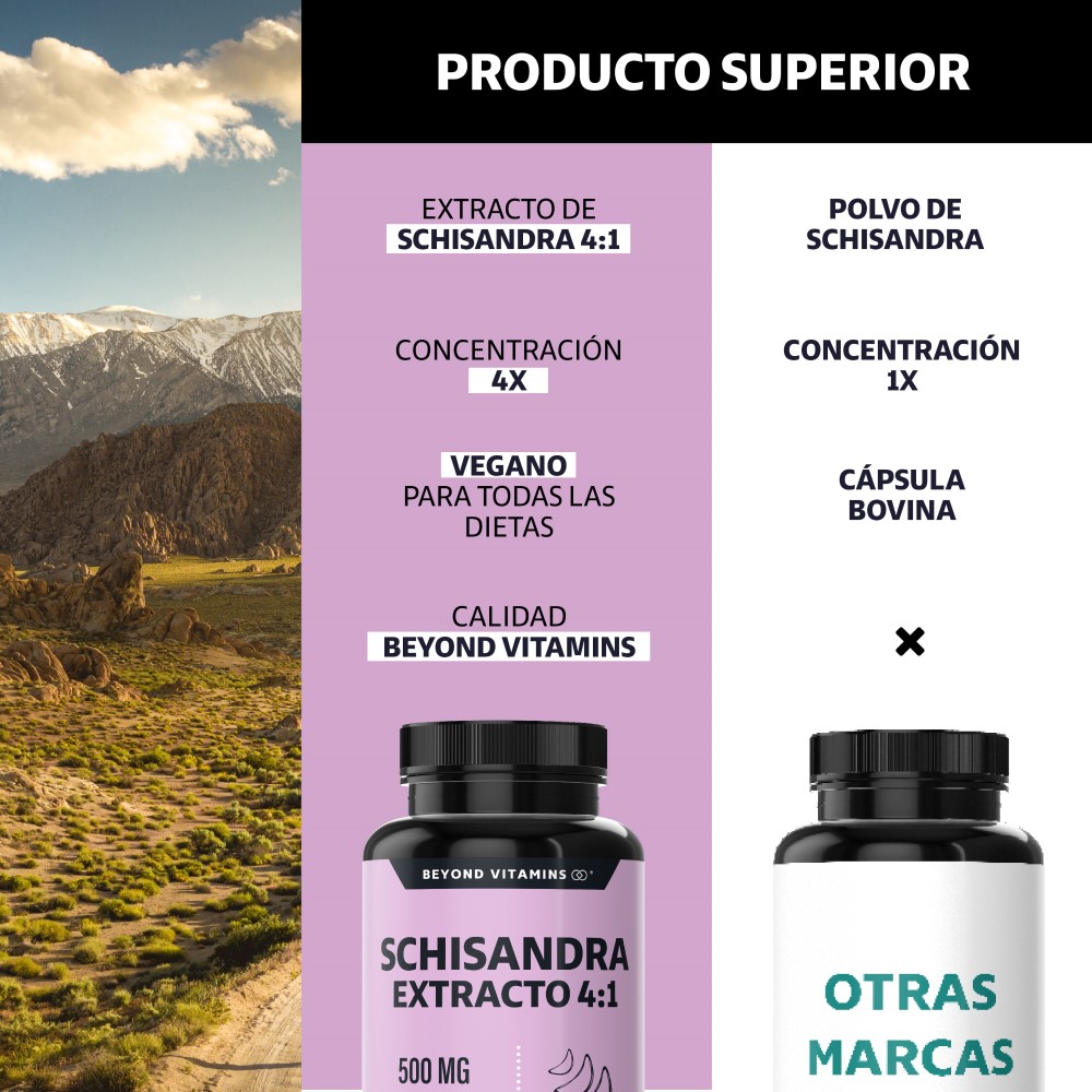 Foto 4 pulgar | Suplemento Alimenticio Schisandra Extracto 4:1 500mg Beyond Vitamins 60 Cápsulas