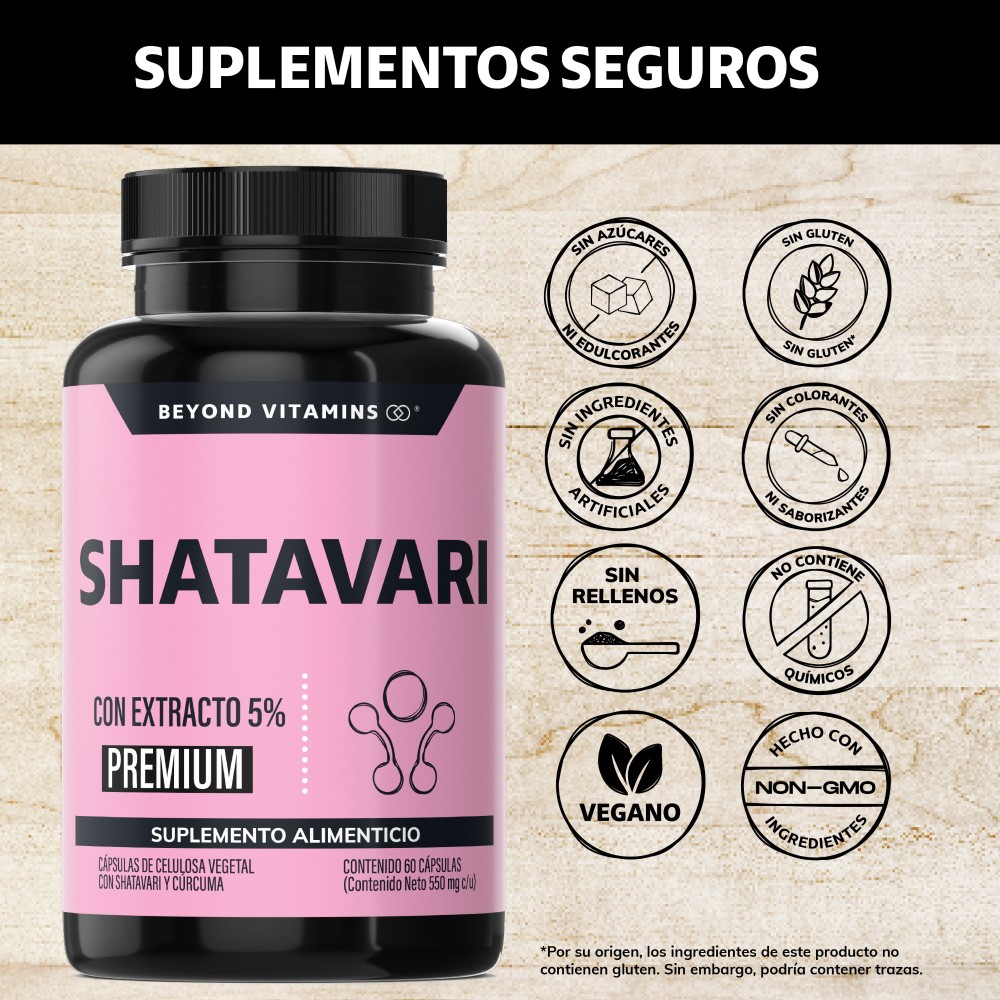 Foto 3 pulgar | Suplemento Alimenticio Shatavari Con Raíz De Cúrcuma Beyond Vitamins 60 Cápsulas