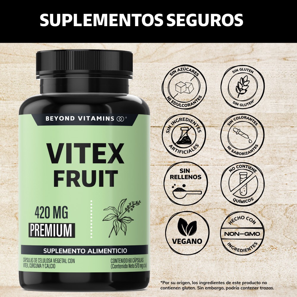Foto 3 pulgar | Suplemento Alimenticio Vitex Fruit 420mg Beyond Vitamins 60 Cápsulas