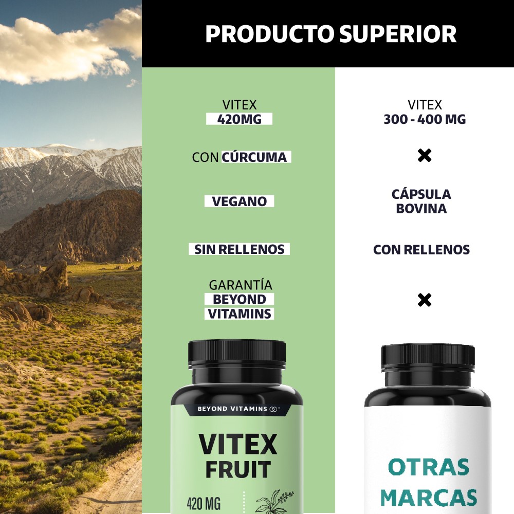 Foto 4 pulgar | Suplemento Alimenticio Vitex Fruit 420mg Beyond Vitamins 60 Cápsulas