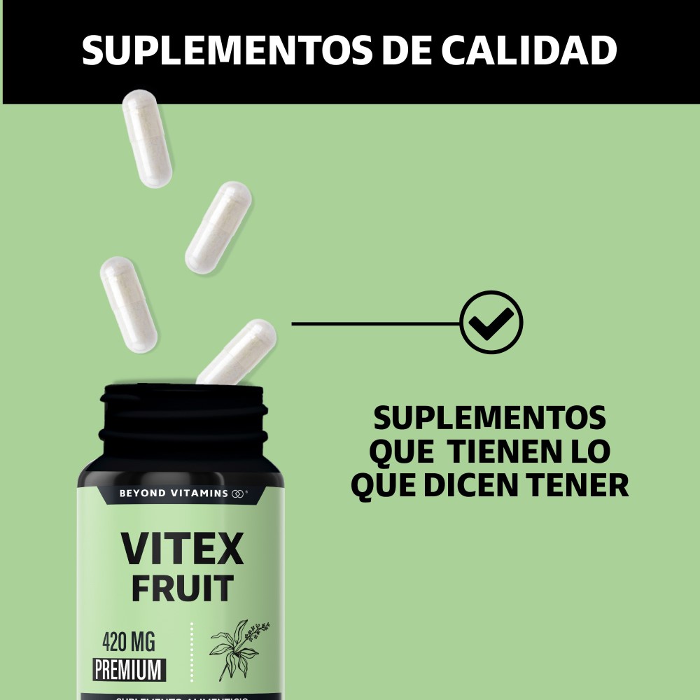 Foto 5 pulgar | Suplemento Alimenticio Vitex Fruit 420mg Beyond Vitamins 60 Cápsulas