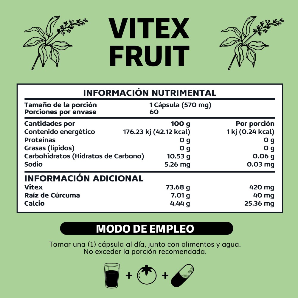 Foto 7 pulgar | Suplemento Alimenticio Vitex Fruit 420mg Beyond Vitamins 60 Cápsulas