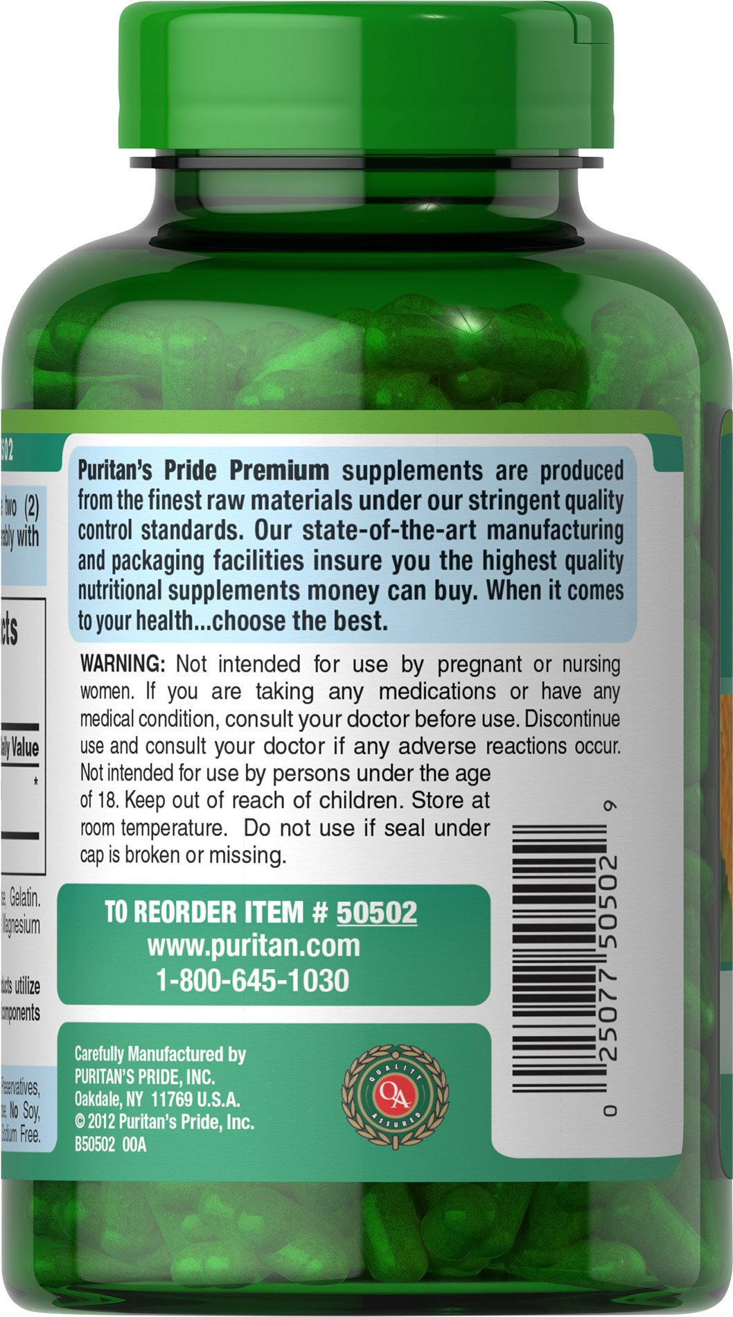 Foto 5 pulgar | Suplemento Puritan's Pride Bitter Melon 450 Mg 100 Cápsulas - Venta Internacional.