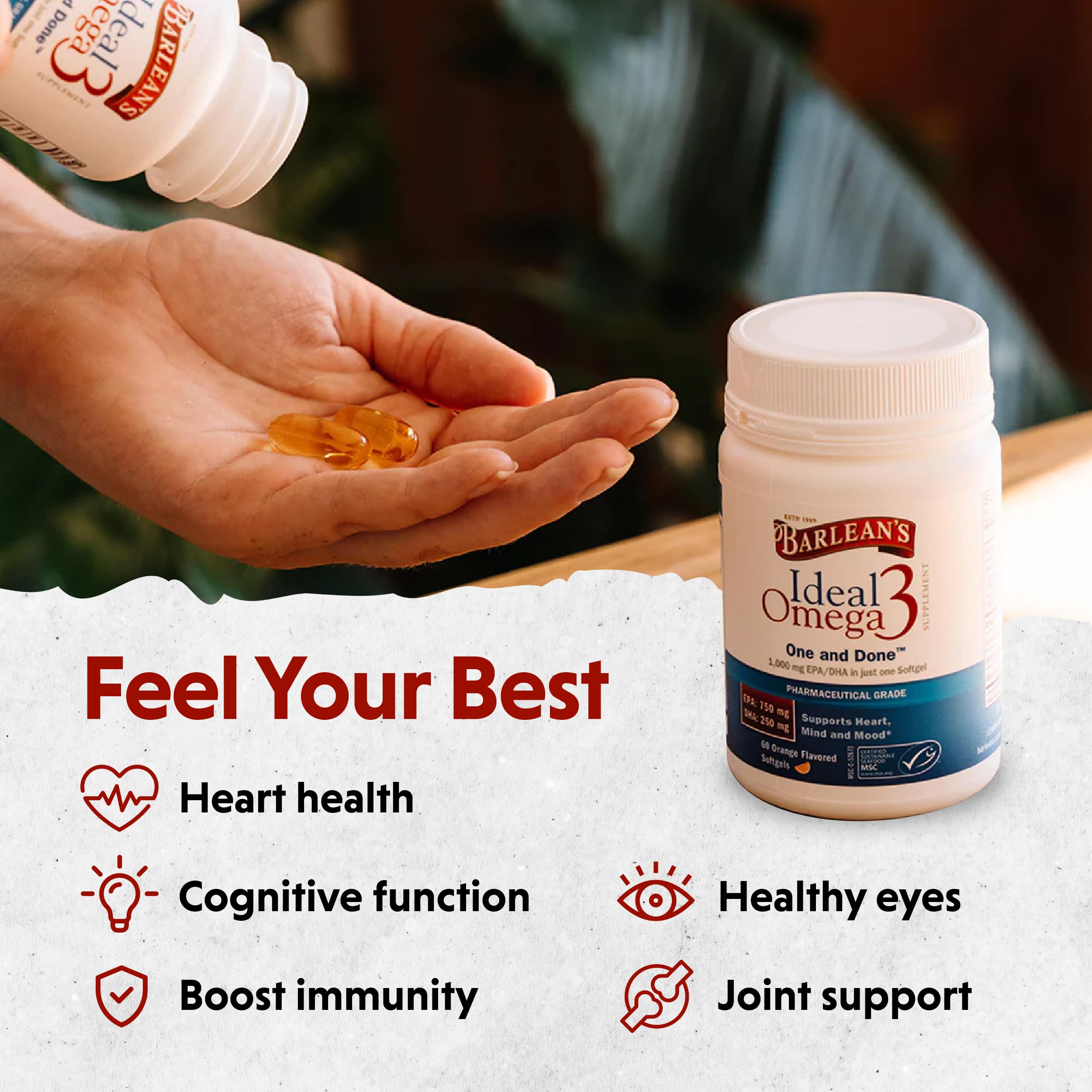 Foto 4 | Suplemento De Aceite De Pescado Ideal Con Omega 3 De Barlean's, 1000 Mg, 30 Cápsulas Blandas - Venta Internacional.