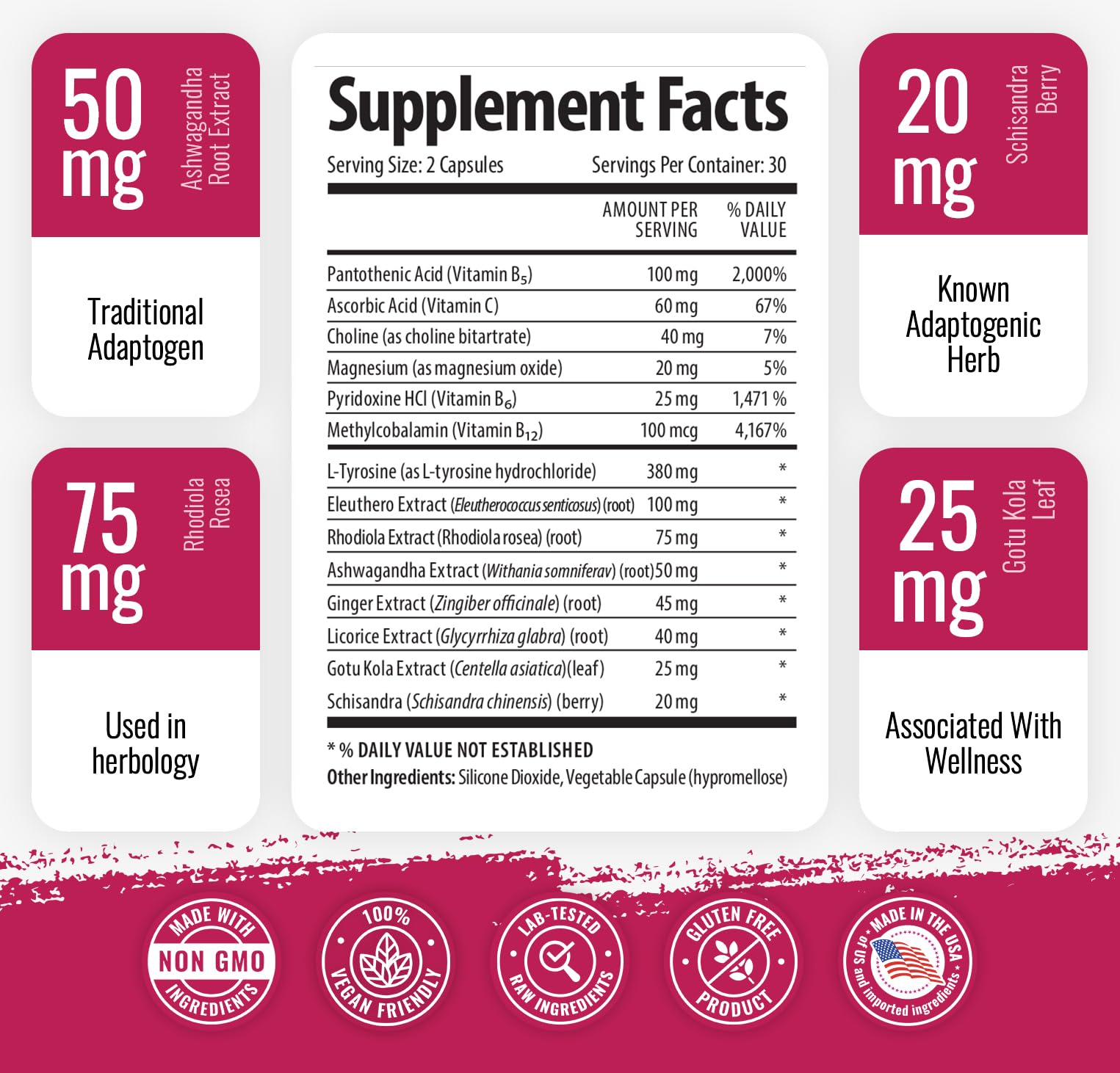 Foto 3 pulgar | Suplemento 1 Body Adrenal Support Cortisol  - Venta Internacional