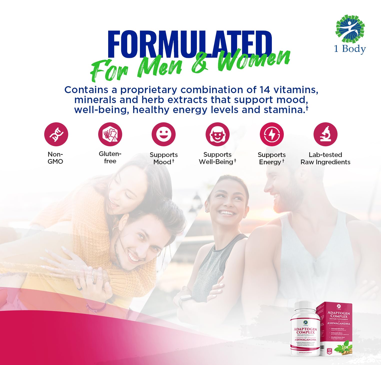 Foto 5 pulgar | Suplemento 1 Body Adrenal Support Cortisol  - Venta Internacional