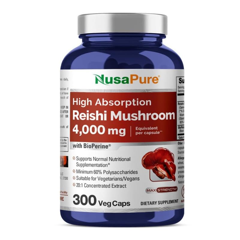 Foto 2 pulgar | Suplemento de Extracto de Hongo Reishi NusaPure 4000 mg 300 Cápsulas - Venta Internacional