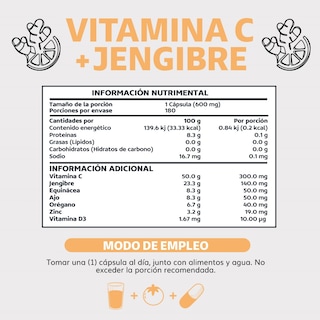 Foto 6 | Suplemento Alimenticio Vitamina C Jengibre Equinácea Ajo Orégano Zinc Y Vitamina D3 Beyond Vitamins 180 Cápsulas