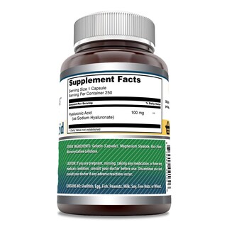 Foto 2 | Suplemento De Ácido Hialurónico Amazing Formulas 100 Mg 250 Cápsulas - Venta Internacional.