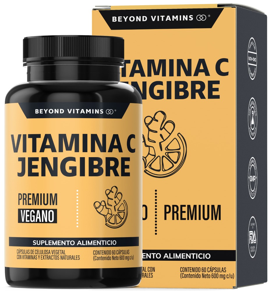 Foto 2 pulgar | Suplemento Alimenticio Vitamina C Jengibre Equinácea Ajo Orégano Zinc Y Vitamina D3 Beyond Vitamins 60 Cápsulas