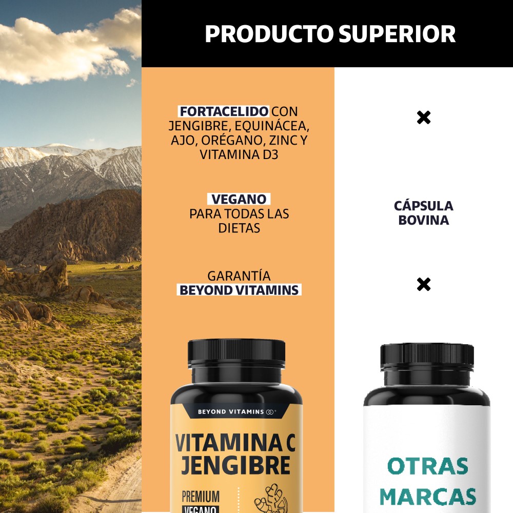 Foto 4 pulgar | Suplemento Alimenticio Vitamina C Jengibre Equinácea Ajo Orégano Zinc Y Vitamina D3 Beyond Vitamins 60 Cápsulas