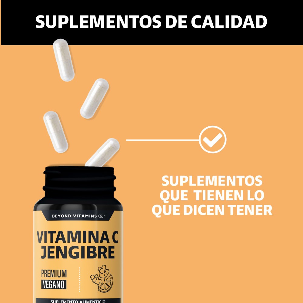 Foto 5 pulgar | Suplemento Alimenticio Vitamina C Jengibre Equinácea Ajo Orégano Zinc Y Vitamina D3 Beyond Vitamins 60 Cápsulas