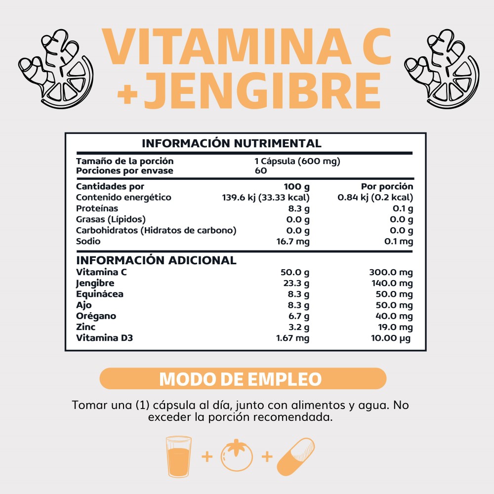 Foto 7 pulgar | Suplemento Alimenticio Vitamina C Jengibre Equinácea Ajo Orégano Zinc Y Vitamina D3 Beyond Vitamins 60 Cápsulas