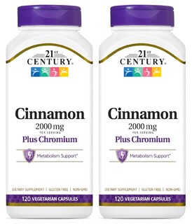 Foto 1 | Suplemento 21st Century Cinnamon 2000 Mg Con Cromo 120 Cápsulas - Venta Internacional.