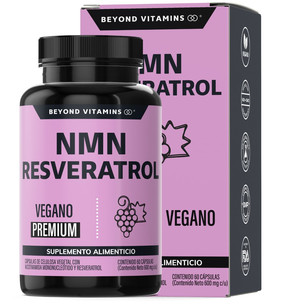 Foto 2 pulgar | Suplemento Alimenticio Nicotinamida Mononucleotido Betaina Hcl Trans Reveratrol Calcio Beyond Vitamins 60 Cápsulas