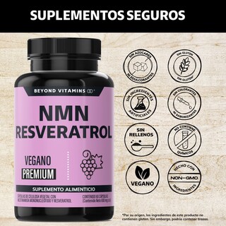 Foto 2 | Suplemento Alimenticio Nicotinamida Mononucleotido Betaina Hcl Trans Reveratrol Calcio Beyond Vitamins 60 Cápsulas