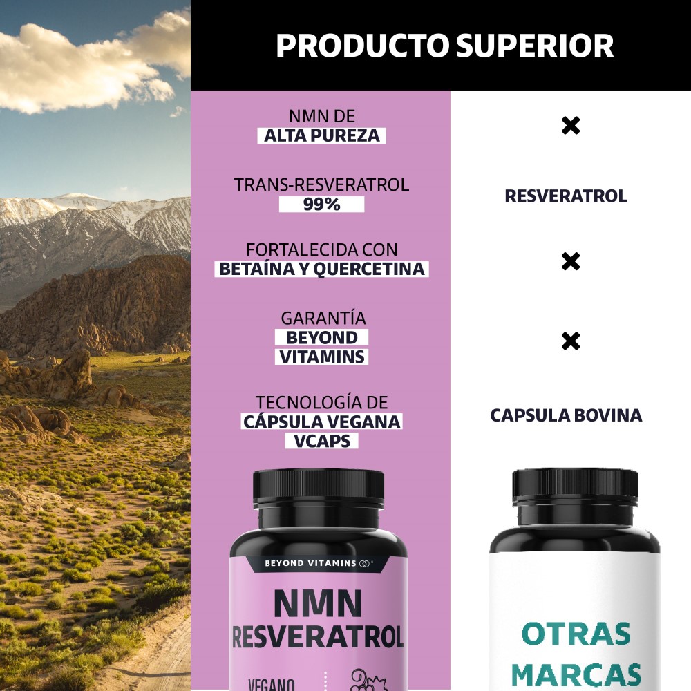 Foto 4 pulgar | Suplemento Alimenticio Nicotinamida Mononucleotido Betaina Hcl Trans Reveratrol Calcio Beyond Vitamins 60 Cápsulas