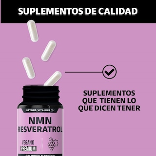 Foto 4 | Suplemento Alimenticio Nicotinamida Mononucleotido Betaina Hcl Trans Reveratrol Calcio Beyond Vitamins 60 Cápsulas